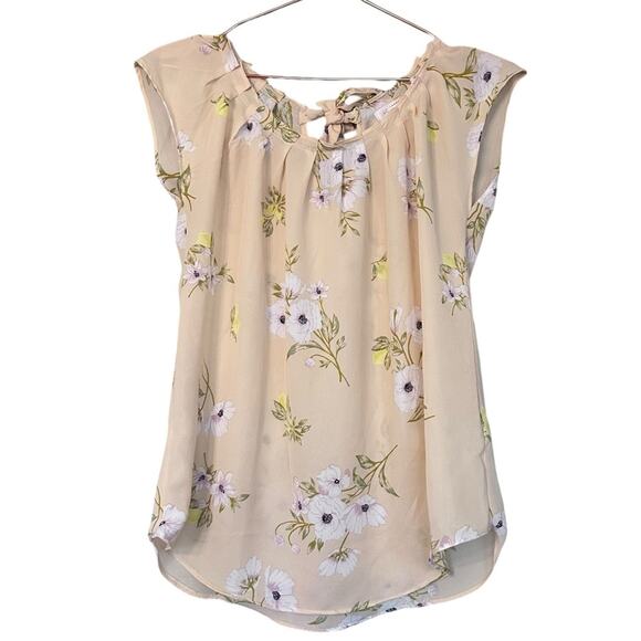 LC Lauren Conrad Peach Pleated Neck Blouse - Size XS - Picture 2 of 7